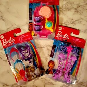 Barbie Dreamtopia Princess Fairy Accessories Lot of 3 Packs Teaset Boots Jewelry